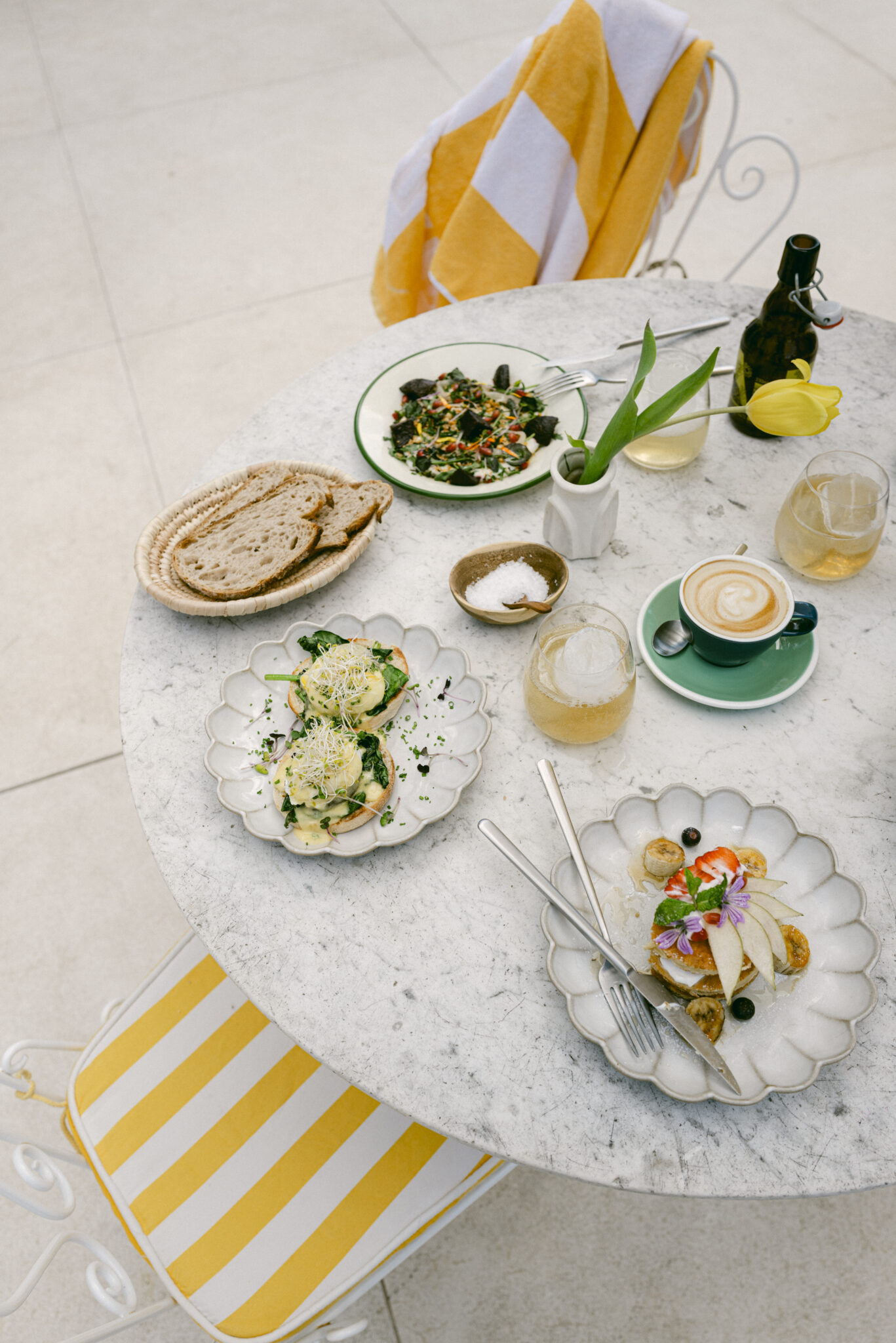 Club terrace at sunset